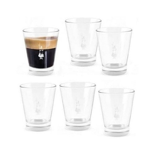 SET 6 VASOS CAFE BIALETTI VIDRIO 6CL